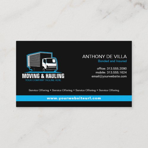 Box Truck Moving Hauling Delivery Service Company Business Card