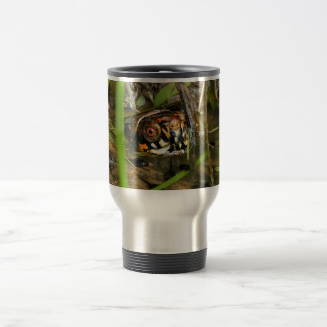 Box Turtle and Tadpoles Travel Mug (Center)