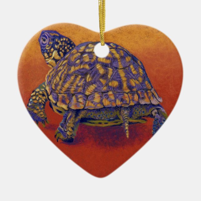 Box Turtle, tortoise Ceramic Ornament (Front)