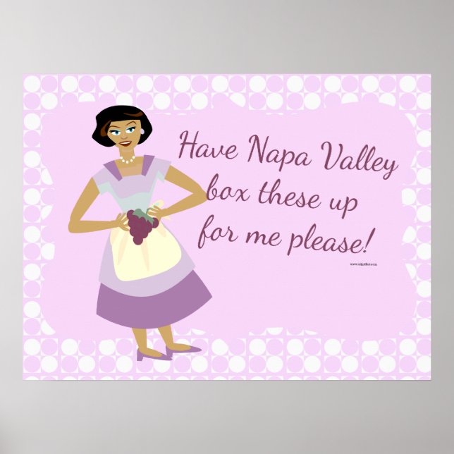 Box Up These Grapes Housewife Humor Cartoon Poster (Front)