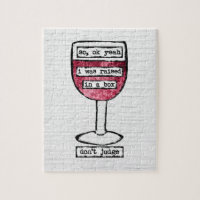 Box Wine Glass Jigsaw Puzzle - Funny Wine