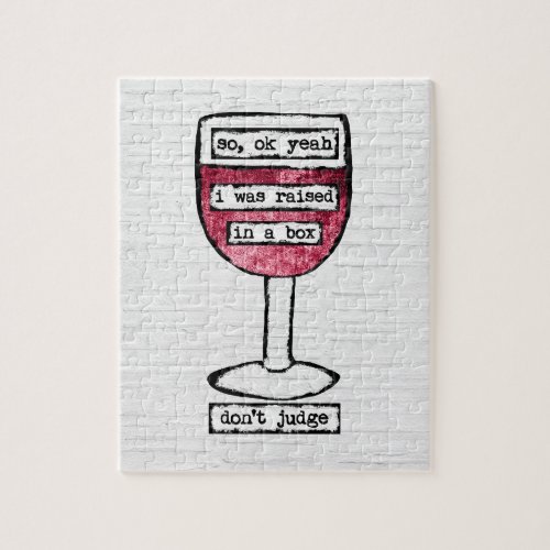 Box Wine Glass Jigsaw Puzzle _ Funny Wine
