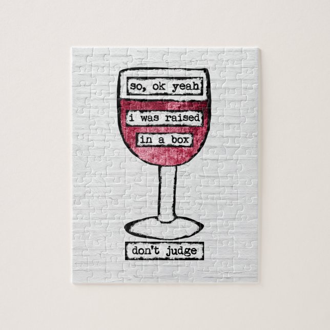 Box Wine Glass Jigsaw Puzzle - Funny Wine (Vertical)