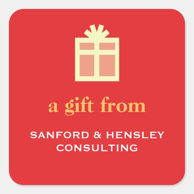 Box with bow sophisticated gift tag red label (Front)