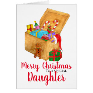 Box with Christmas Gifts Customizable Cards