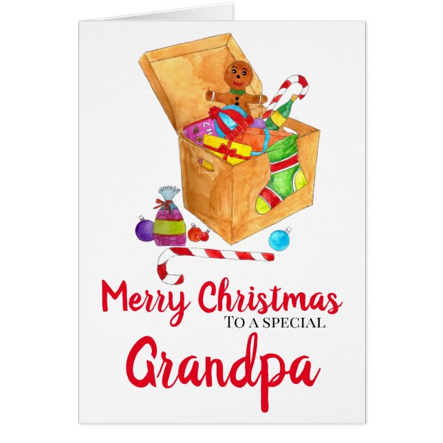 Box with Christmas Gifts Customizable Cards (Front)