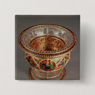 Box with plique-a-jour and cloisonne button