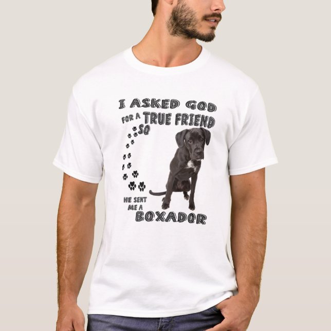 Boxador Quote Mom, Boxerlab Dad Costume, Boxer Lab T-Shirt (Front)