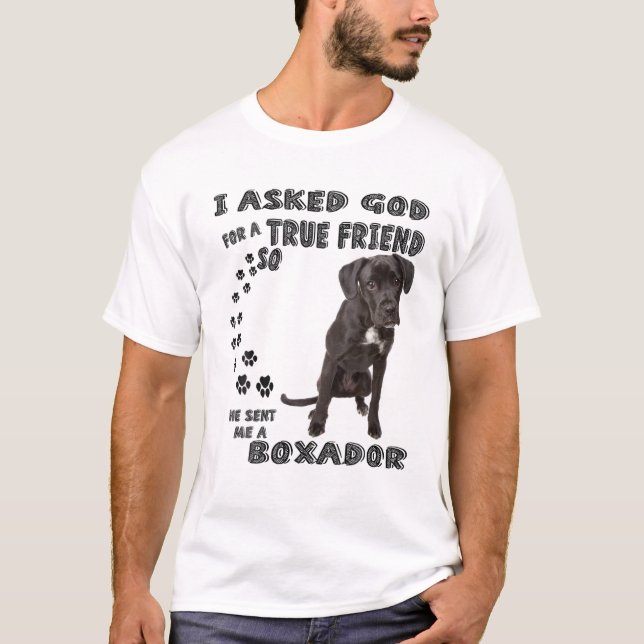 Boxador Quote Mom, Boxerlab Dad Costume, Boxer Lab T-Shirt (Front)