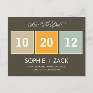 Boxed Calendar Save The Date Postcard (Gray)