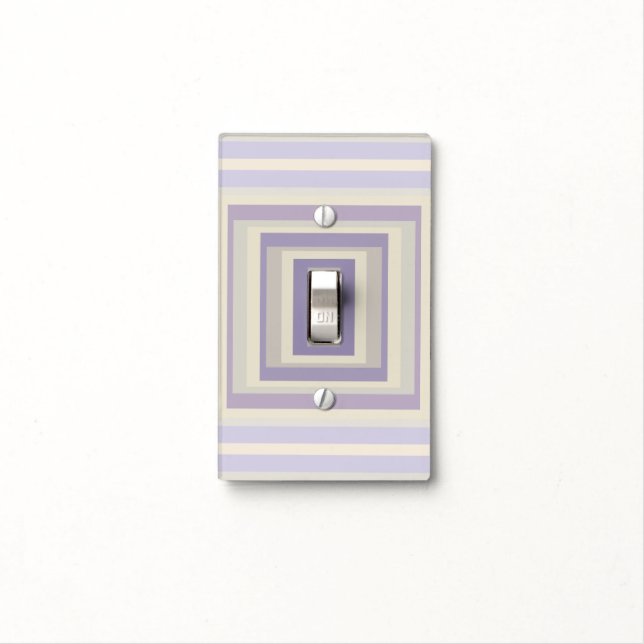 Boxed In Chalk Gray Lavender Geometric Design Light Switch Cover (In Situ)