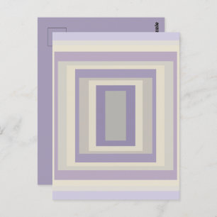 Boxed In Chalk Gray Lavender Geometric Design Postcard