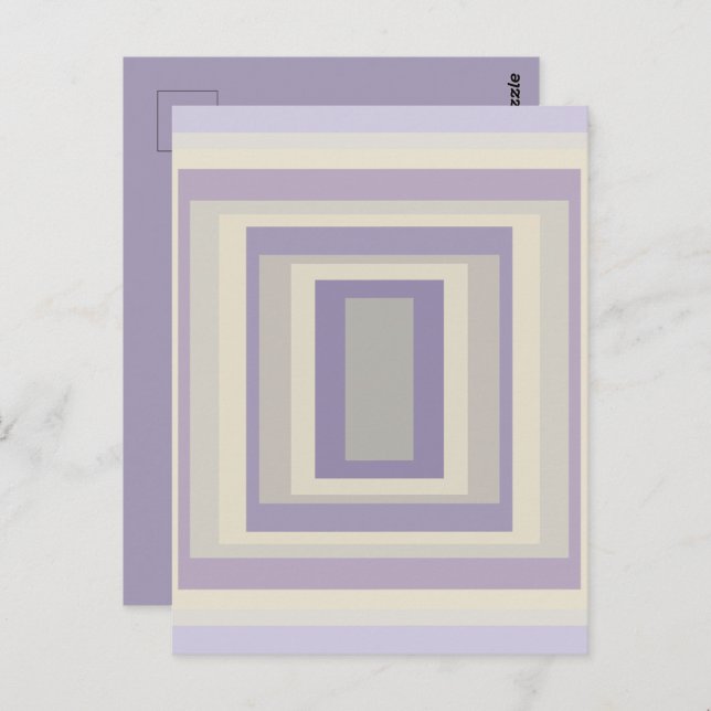 Boxed In Chalk Gray Lavender Geometric Design Postcard (Front/Back)