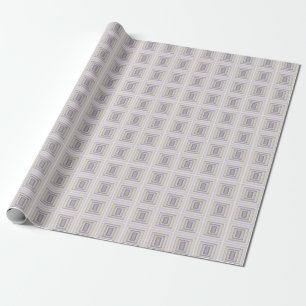 Boxed In Chalk Gray Lavender Geometric Design Wrapping Paper
