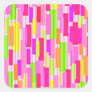 Boxed Stripe Square Sticker