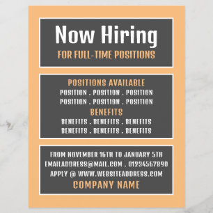 Boxed Text, Job Vacancy Recruitment Advertising Flyer