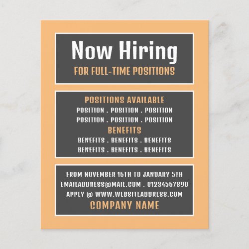Boxed Text Job Vacancy Recruitment Advertising Flyer