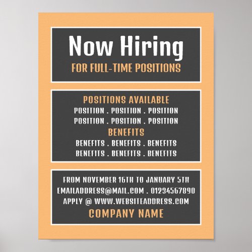 Boxed Text Job Vacancy Recruitment Advertising Poster