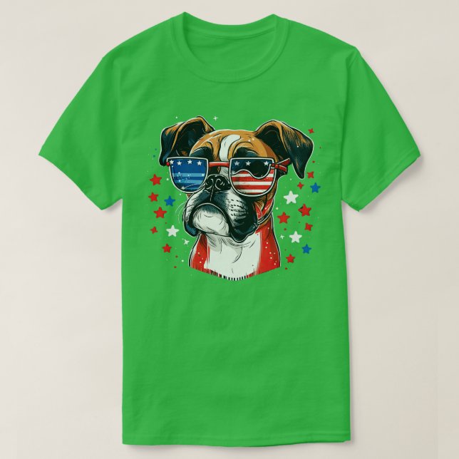 Boxer 4th of July 5 T-Shirt (Design Front)