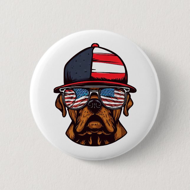 Boxer 4th of July Button (Front)