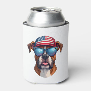 Boxer 4th of July Can Cooler