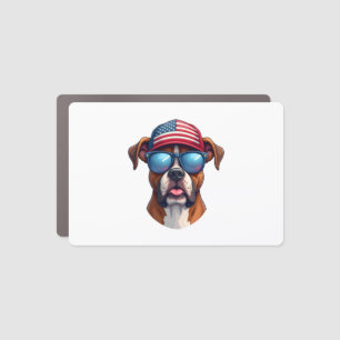 Boxer 4th of July Car Magnet