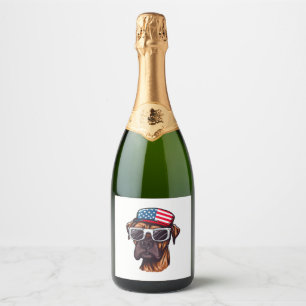 Boxer 4th of July Party Sparkling Wine Label