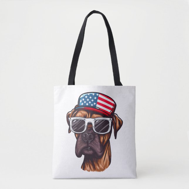 Boxer 4th of July Party Tote Bag (Front)