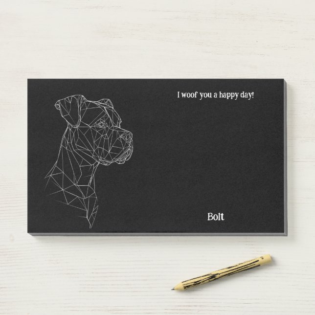 Boxer Abstract Art Dog Name  Post-it Notes (On Desk)