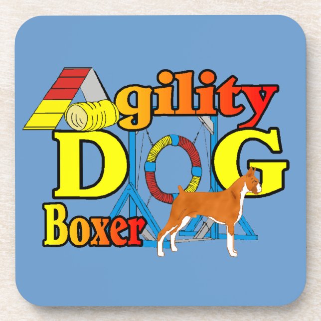 Boxer agility beverage coaster (Front)