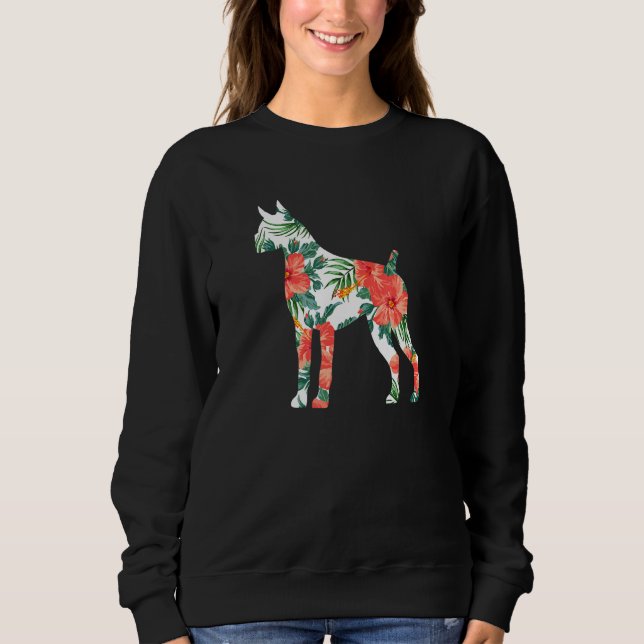 Boxer Aloha Hawaiian Dog Sweatshirt (Front)