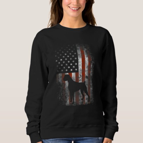 Boxer American Flag Usa 4th Of July Dog Sweatshirt