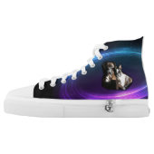 Boxer and Boston Terrier Hi-tops (Left Shoe Outside)