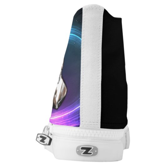 Boxer and Boston Terrier Hi-tops (Left Shoe Back)