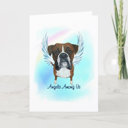 Boxer Angel Dog Pet Loss Sympathy Card