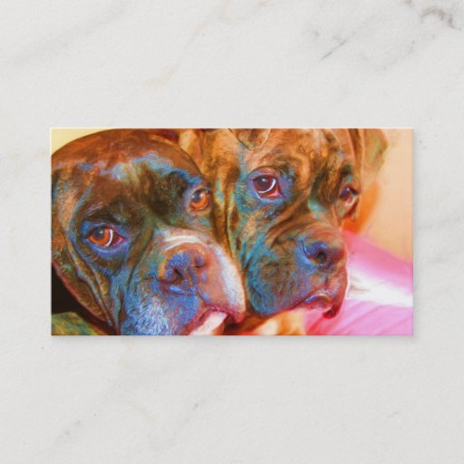 Customizable Boxer Art Business Cards