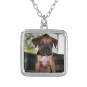 Boxer baby silver plated necklace