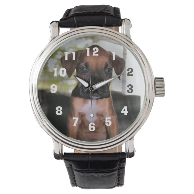 Boxer baby silver plated necklace watch (Front)