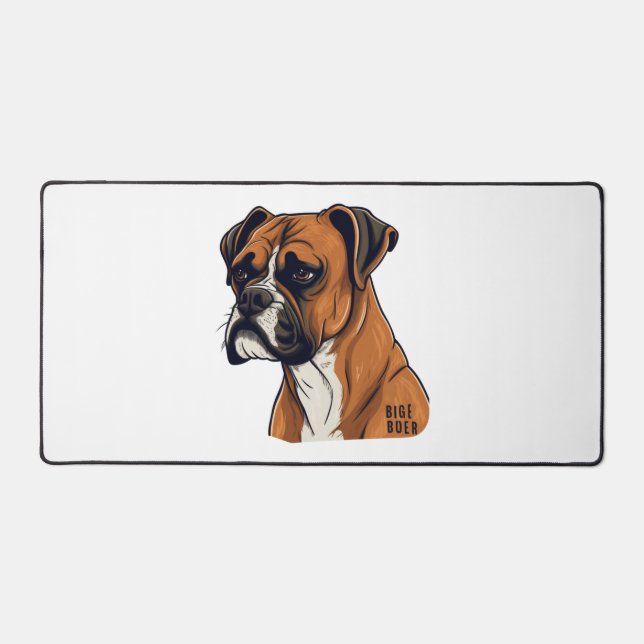 Boxer Bark Designs Punchy Graphic designs Desk Mat (Front)