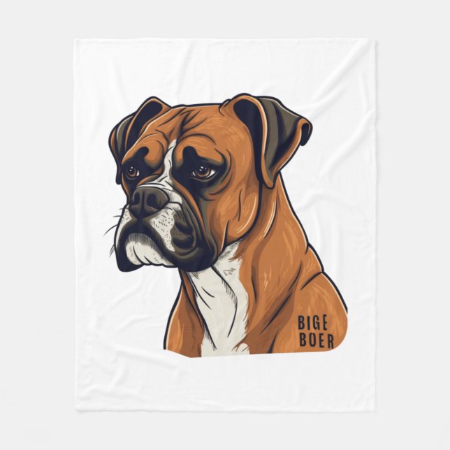 Boxer Bark Designs Punchy Graphic designs Fleece Blanket (Front)