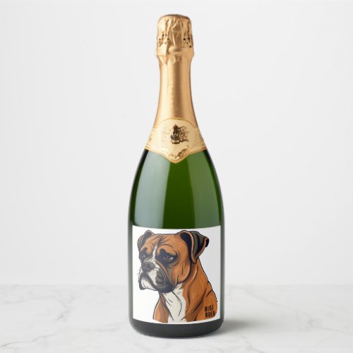 Boxer Bark Designs Punchy Graphic designs Sparkling Wine Label