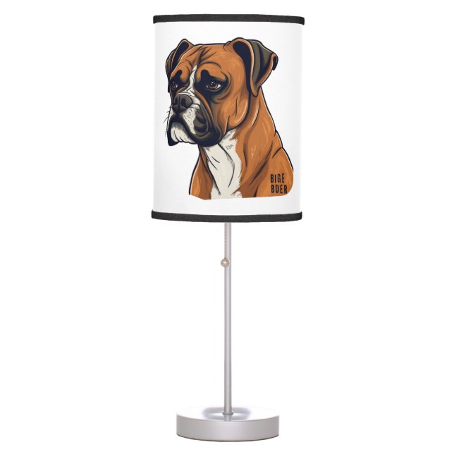 Boxer Bark Designs Punchy Graphic designs Table Lamp (Front)