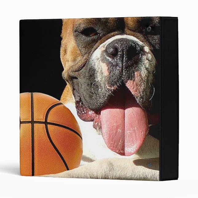 Boxer Basketball dog binder (Back/Spine)