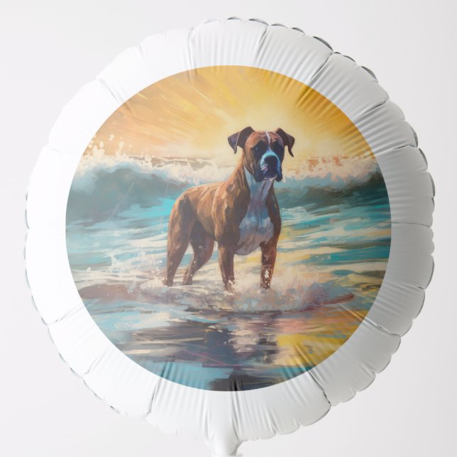 Boxer Beach Surfing Painting Balloon (Front)
