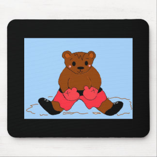 Boxer Bear in Red Mouse Pad