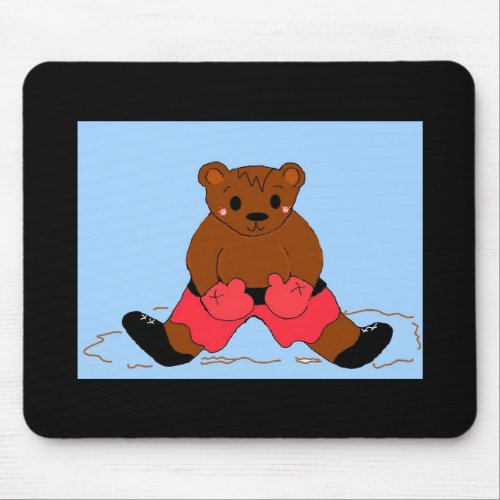 Boxer Bear in Red Mouse Pad