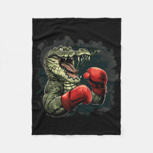 Boxer Bear With Boxing Gloves Kickboxing Funny Box Fleece Blanket