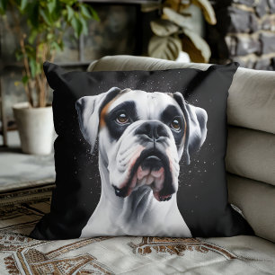Boxer Beauty: Timeless Canine Charm Throw Pillow