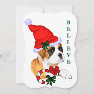 Boxer Believe In Christmas Holiday Card