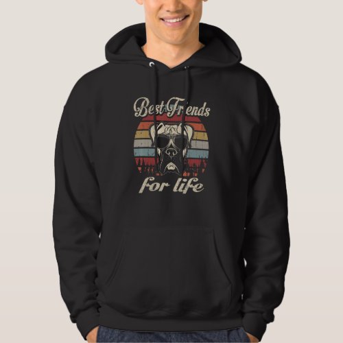 Boxer Best Friends For Life  Vintage Retro Hoodie